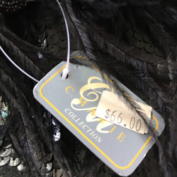 NWT Ostrich Plume and Sequin Dress Handbag/Purse - Picture 5 of 8